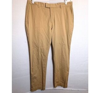 Brooks Brothers Mens Khaki Tan Chino Dress Pants 36x32 Cotton Blend Stretch